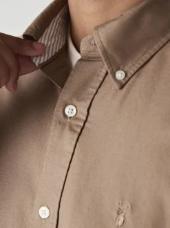 Next - Slim Fit (Slim Fit) - Chemise Oxford à manches longues Couleur pierre naturelle