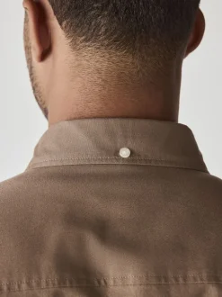 Next - Slim Fit (Slim Fit) - Chemise Oxford à manches longues Couleur pierre naturelle