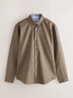 Next - Slim Fit (Slim Fit) - Chemise Oxford à manches longues Couleur pierre naturelle