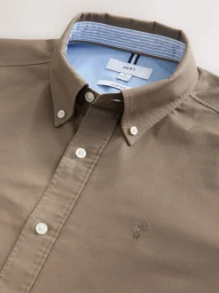 Next - Slim Fit (Slim Fit) - Chemise Oxford à manches longues Couleur pierre naturelle