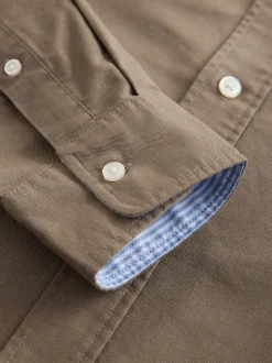 Next - Slim Fit (Slim Fit) - Chemise Oxford à manches longues Couleur pierre naturelle