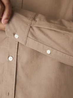 Next - Ajustement régulier - Chemise Oxford à manches longues Couleur pierre naturelle Online