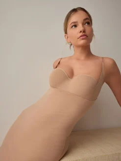 Next Couleur praline - Gainant à contrôle moyen en coton haut de gamme Wear Your Own Bra Slip Sale