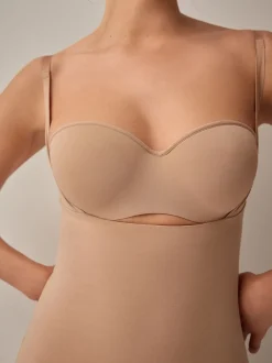 Next Couleur praline - Gainant à contrôle moyen en coton haut de gamme Wear Your Own Bra Slip Sale