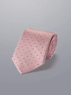 Charles Tyrwhitt Cravate en soie à pois résistante aux taches Clearance