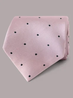 Hawes & Curtis Cravate Repp rose à pois New