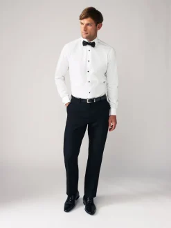 Next Cravate texturée blanche/Noir Nœud - Slim Fit (Slim Fit) - Chemises et Nœud papillon Lot Discount