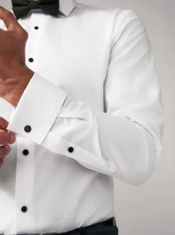 Next Cravate texturée blanche/Noir Nœud - Slim Fit (Slim Fit) - Chemises et Nœud papillon Lot Discount