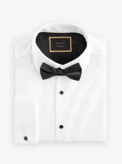 Next Cravate texturée blanche/Noir Nœud - Slim Fit (Slim Fit) - Chemises et Nœud papillon Lot Discount