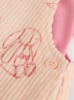 Next Cream / Personnage rose - Ensemble deux pièces salopette et body bébé (0mois-3ans) New