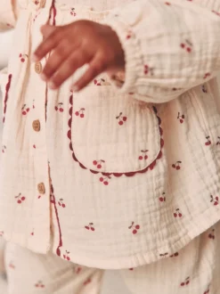 Next Cream/ cerise rouge - Hauts et Pantalons bébé à Manches longues Ensemble 2 pièces (0mois-2ans)