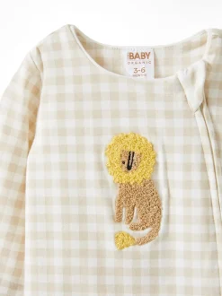 Cotton On Cream Colombe - Barboteuse zippée en coton à manches longues