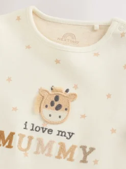 Next Cream girafe J’aime ma maman - Lot de 1 bodys bébé Clearance