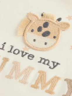 Next Cream girafe J’aime ma maman - Lot de 1 bodys bébé Clearance