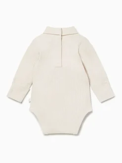 Mori Crème - Body ultra-doux à col roulé côtelé Online