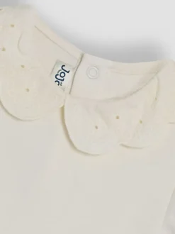 Jojo Maman Bébé Crème - Bodys à col brodé Discount