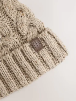 Next - Chapeau pompon en tricot torsadé (1-16ans) Crème Hot