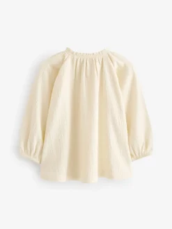 Next Crème - Chemisier à manches longues et col froncé (3mths-7yrs) Discount