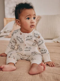 Next Crème - Combinaison de nuit bébé sans pieds zippée Family Two Way (0-18mois) Discount