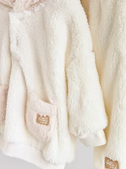 Next Crème - Ensemble bébé sweat à capuche et jogging Borg (0mois-2ans) Outlet