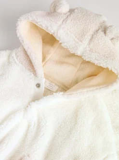 Next Crème - Ensemble bébé sweat à capuche et jogging Borg (0mois-2ans) Outlet