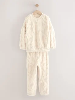 Next Crème - Ensemble pyjama en jacquard en polaire 2 pièces (2-16ans) Hot