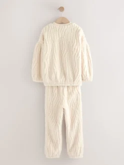 Next Crème - Ensemble pyjama en jacquard en polaire 2 pièces (2-16ans) Hot