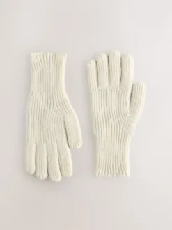 Next Crème - Gants en maille côtelée Discount