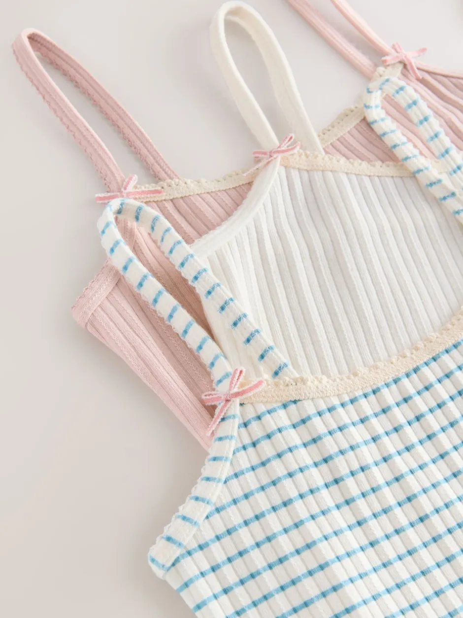 Next Crème - Gilets cami texturés à bretelles Lot de 3 (1.5-16ans)