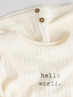 Next Crème - Hello World ensemble haut et legging bébé (0-18mois) Sale