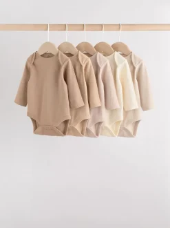 Next Crème - Lot de 5 bodys à manches longues pour bébé Sale