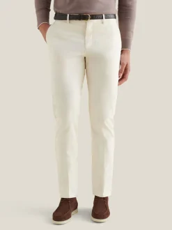 Peckham Rye Crème - Pantalons en Coton Extensible Clearance