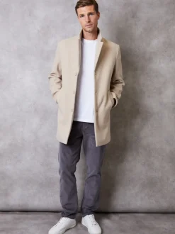 Threadbare Crème - Pardessus en fausse laine Discount