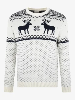 The Little Tailor Crème - Pull à motif jacquard et renne de Noël Online