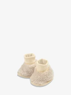The Little Tailor Crème - bottines en polaire sherpa doublées en peluche pour bébé