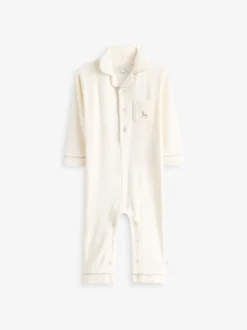 The Little Tailor Crème - Bébé Luxury Soft Touch Velour Noël Onsie Rompersuit Sale