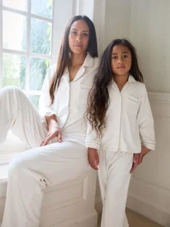 The Little Tailor Crème - Pyjama de Noël en velours doux de luxe Discount