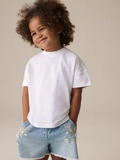 Next Crème - T-shirt 100% coton Daisy à manches courtes (3mois-7ans) Clearance