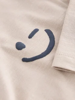 Next - T-shirt semi-uni à manches longues (3mois-7ans) Crème écru Best