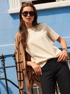 Next - T-shirt Manche courte Col ras du cou lourd Crème d'avoine Best