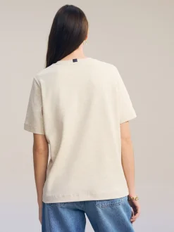 Next - T-shirt Manche courte Col ras du cou lourd Crème d'avoine Best