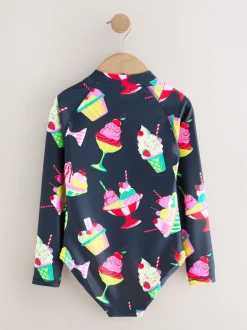 Next - Maillot de bain Sunsafe à manches longues (3mois-16ans) Crème de glace Bleu bleu marine Online