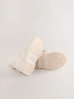 Next Crème fleuri - Bottines à lacets Hot