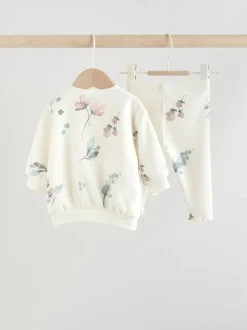 Next Crème fleuri - Ensemble Chandail et Survêtement bébé 2 Pièces (0mois-2ans)