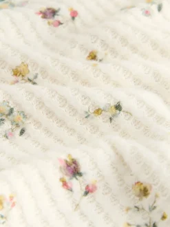 Next Crème fleuri - Pyjama à manches longues Cosy Waffle Outlet