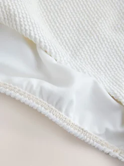 Next Crème froissée - Maillot de bain Nœud à encolure dégagée avec contrôle du ventre Clearance