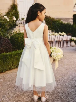 Next Crème ivoire - Robe Nœud pour Fille Fleurie (3mths-16yrs) New