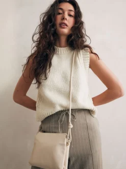 Next Crème ivoire - Sac à bandoulière en cuir Online