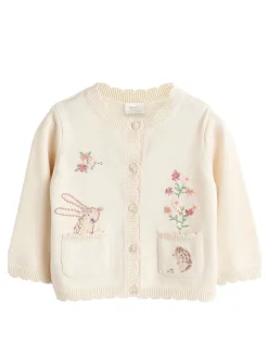 Next Crème motif lapin - 100% Coton Pointelle Tricot Fleuri Fleuri Bébé Cardigan (0mths-3yrs) Best