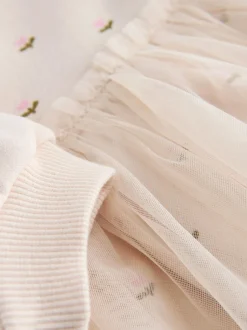 Next Crème motif lapin - Robe sweat à jupe en maille (3mois7ans) Outlet